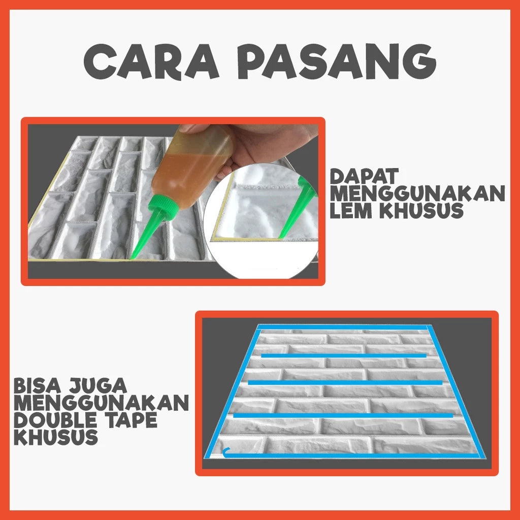 Hoptech - WALL PANEL 3D PVC WALLPANEL WALLPAPER DINDING / WALL PANNEL 50X50CM dan 30x30CM