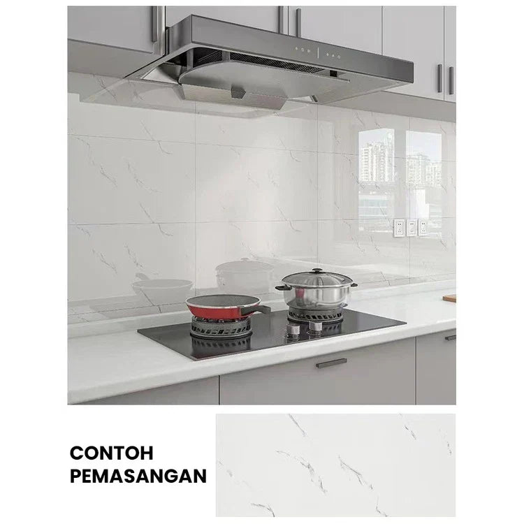 Hoptech - Wallpaper dinding Vinyl Marble Motif Kayu 30 x 60 cm 0,3cm Stiker Keramik A14