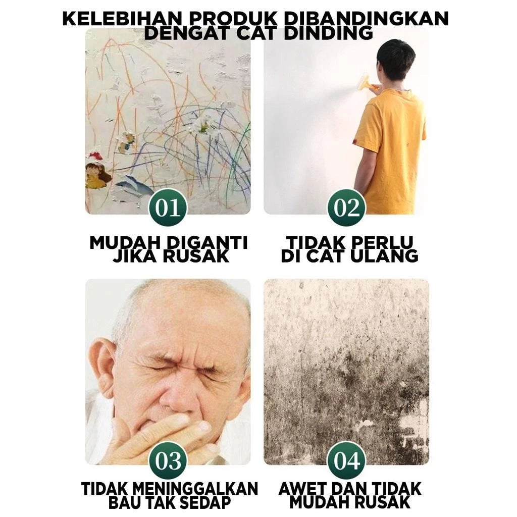 Wall Sticker 3D Linen Roll A12