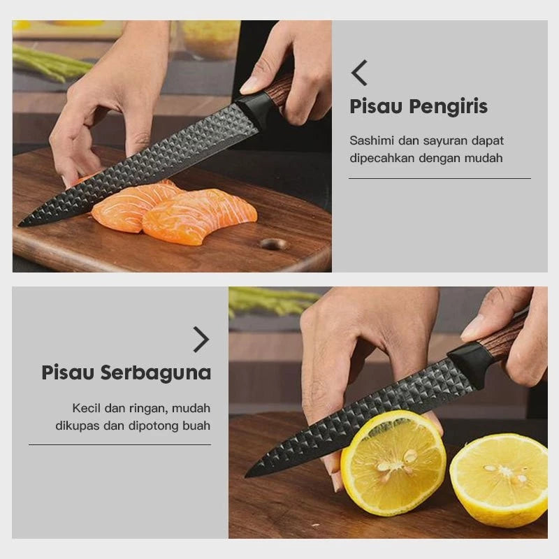 HOPTECH - Kitchen Knife Set 6 in 1 High Quality Stainless Steel Multifunction Chef's Knife Kitchen Tools