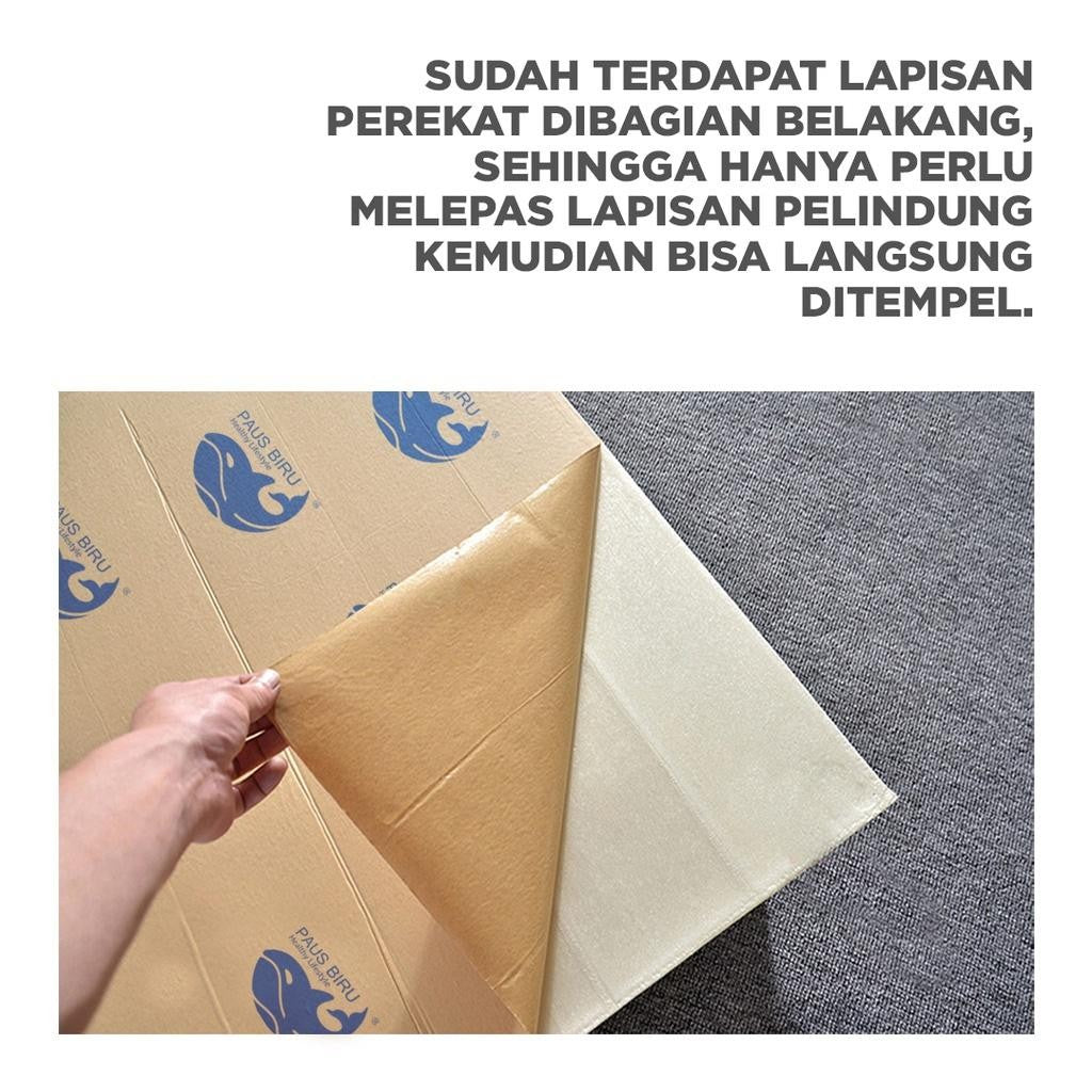 Wallpaper Dinding 3D Foam Motif Kayu ukuran 70x70 CM Self Adhesive 3D Timbul kertas stiker