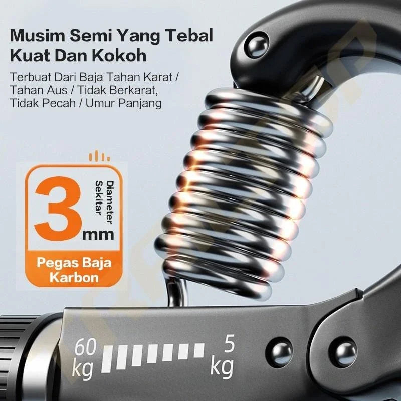 Handgrip Alat bantu fitness Otot lengan Tangan Portable Adjustable Strength 5~60KG