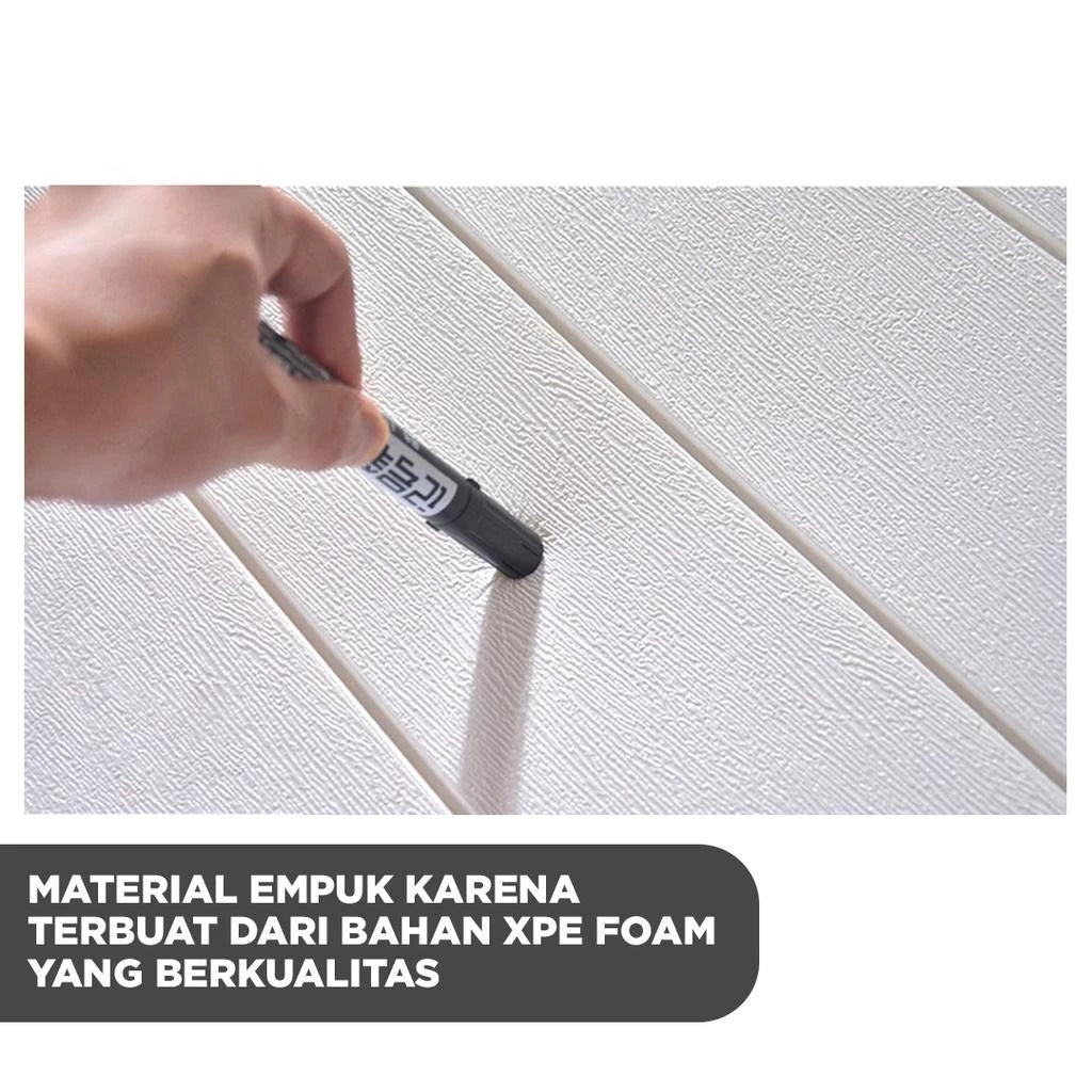 Wallpaper Dinding 3D Foam Motif Kayu ukuran 70x70 CM Self Adhesive 3D Timbul kertas stiker