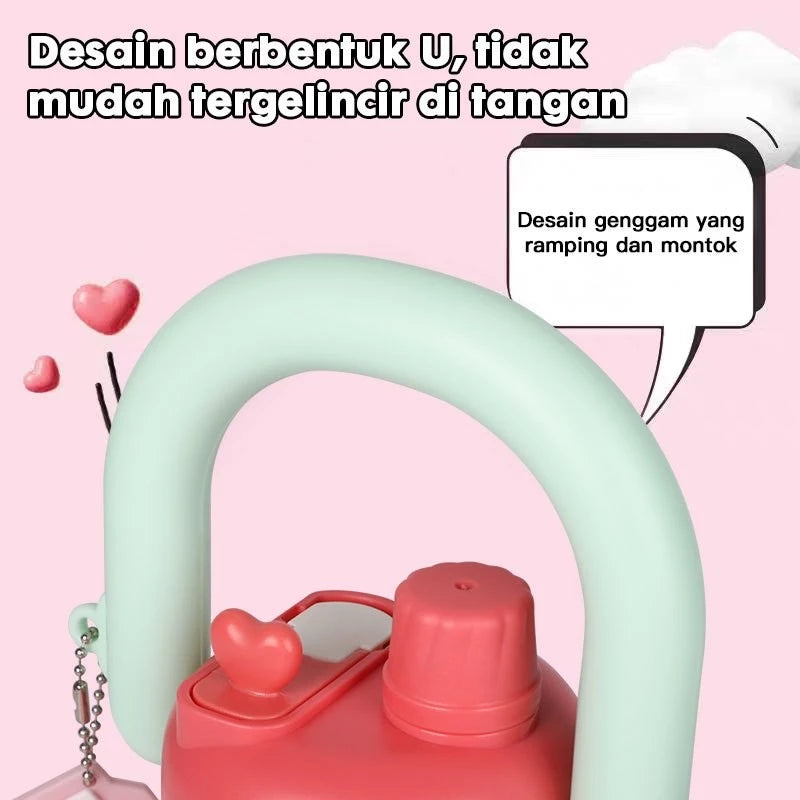 HOPTECH - Vacuum Thermos Stainless Steel 650ml Botol Minum Tahan Panas Tumbler Handle Linlin Tritan