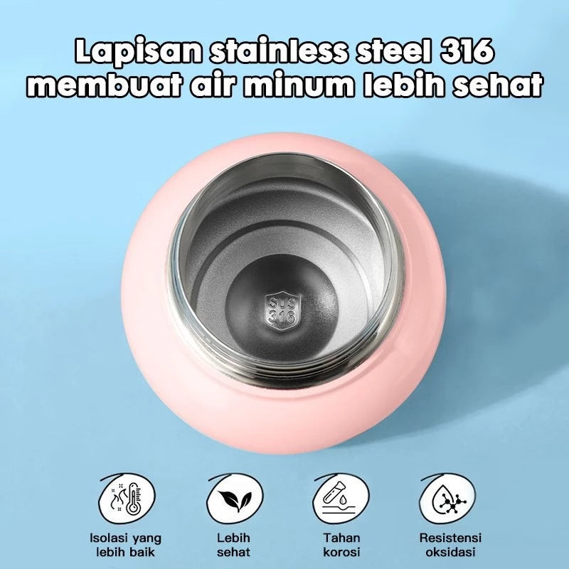 HOPTECH - Vacuum Thermos Stainless Steel 650ml Botol Minum Tahan Panas Tumbler Handle Linlin Tritan