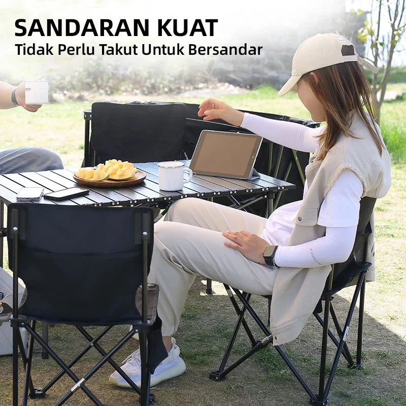 Hoptech-Kursi Lipat Serbaguna Outdoor Portable | Kursi Camping Tebal Tahan Aus | Folding Chair 120kg