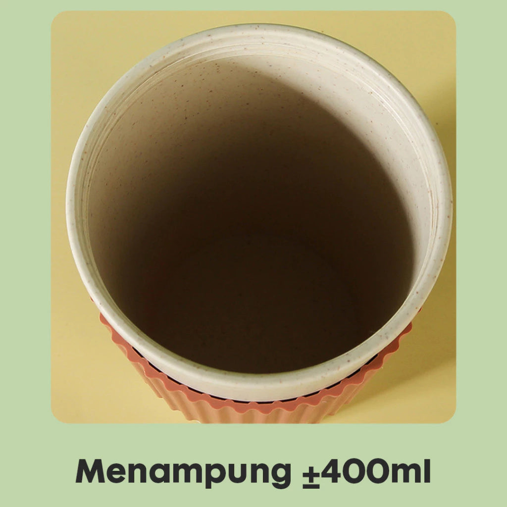 Hoptech - Gelas Cangkir Anti Panas | Gelas Minum Wheat Straw | Food Grade