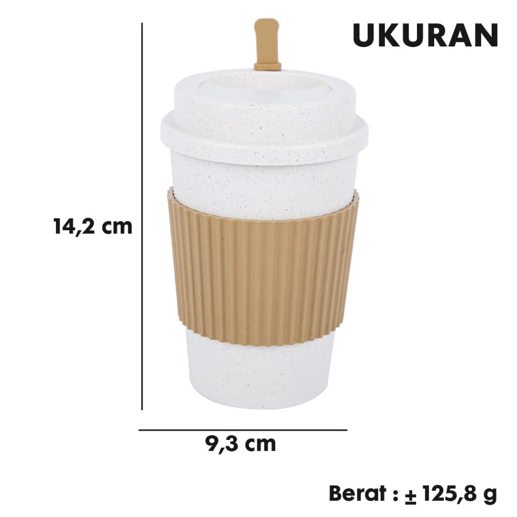 Hoptech - Gelas Cangkir Anti Panas | Gelas Minum Wheat Straw | Food Grade