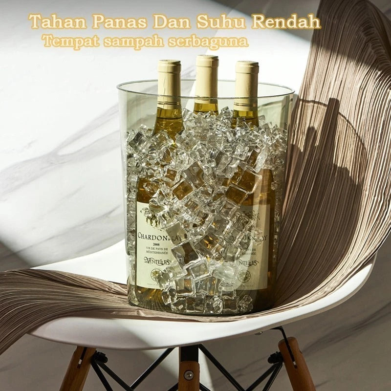 Hoptech - Tempat Sampah Transparan 12L Aesthetic, untuk Meja, Kantor, Kamar Mandi & Dapur