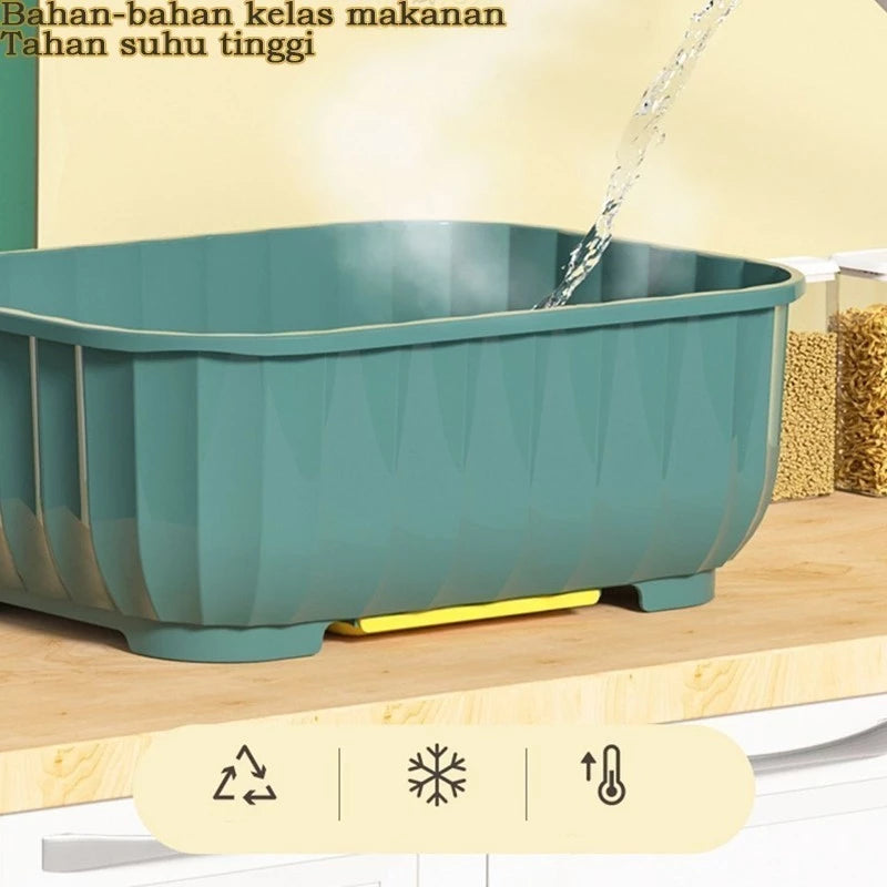Dish Rack with Drainer Storage, tahan suhu panas