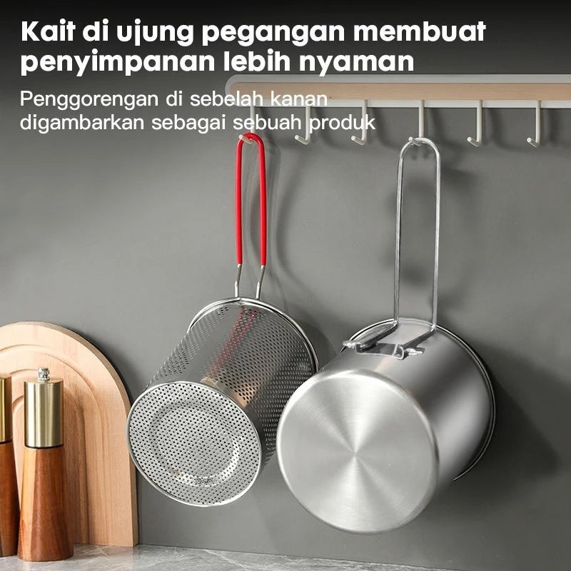 HOPTECH - Deep Fryer 13cm 5in1 Stainless Steel Multi Set Panci Penggorengan Rebus Saringan Capitan Klip