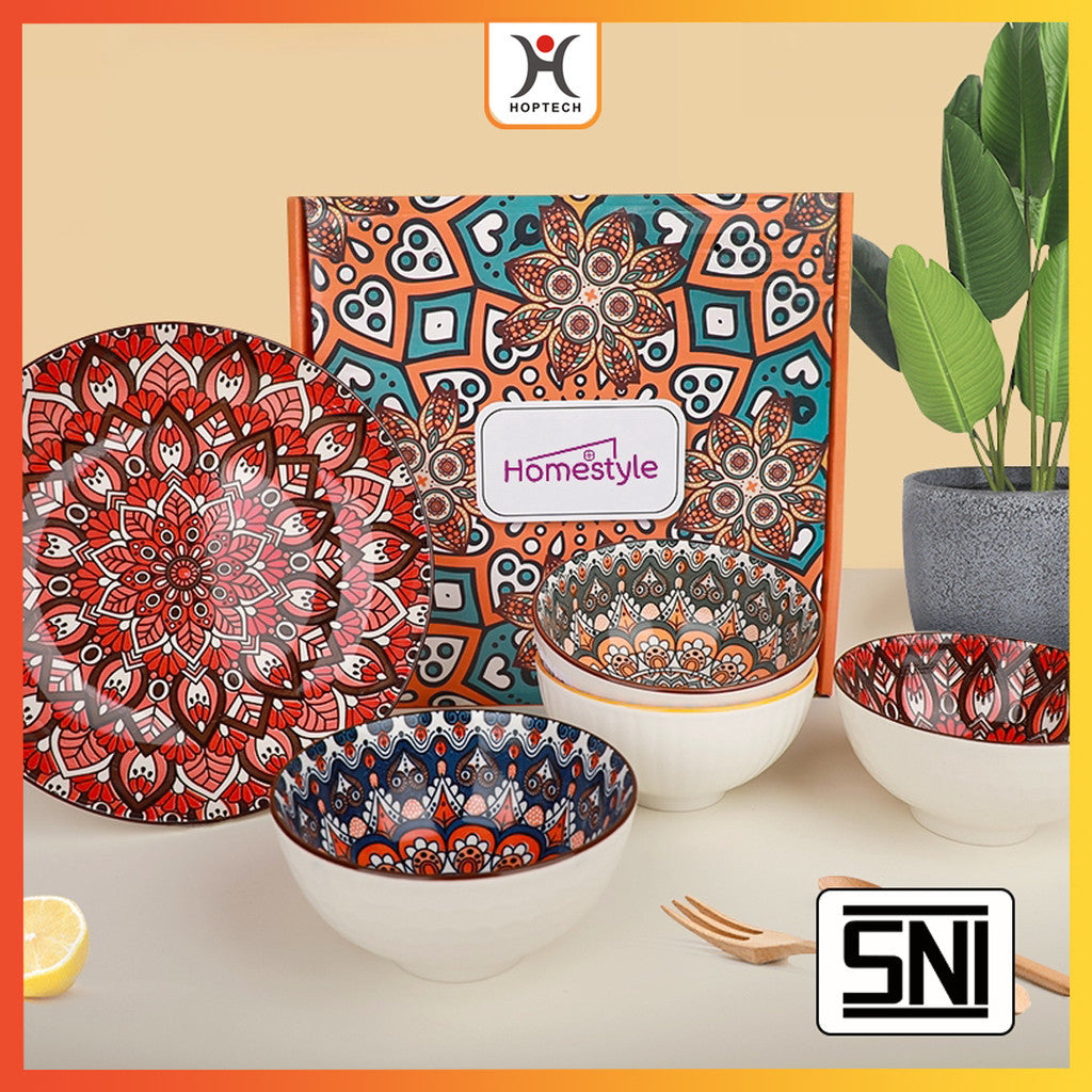 Set Mangkok dan Piring Keramik FA2