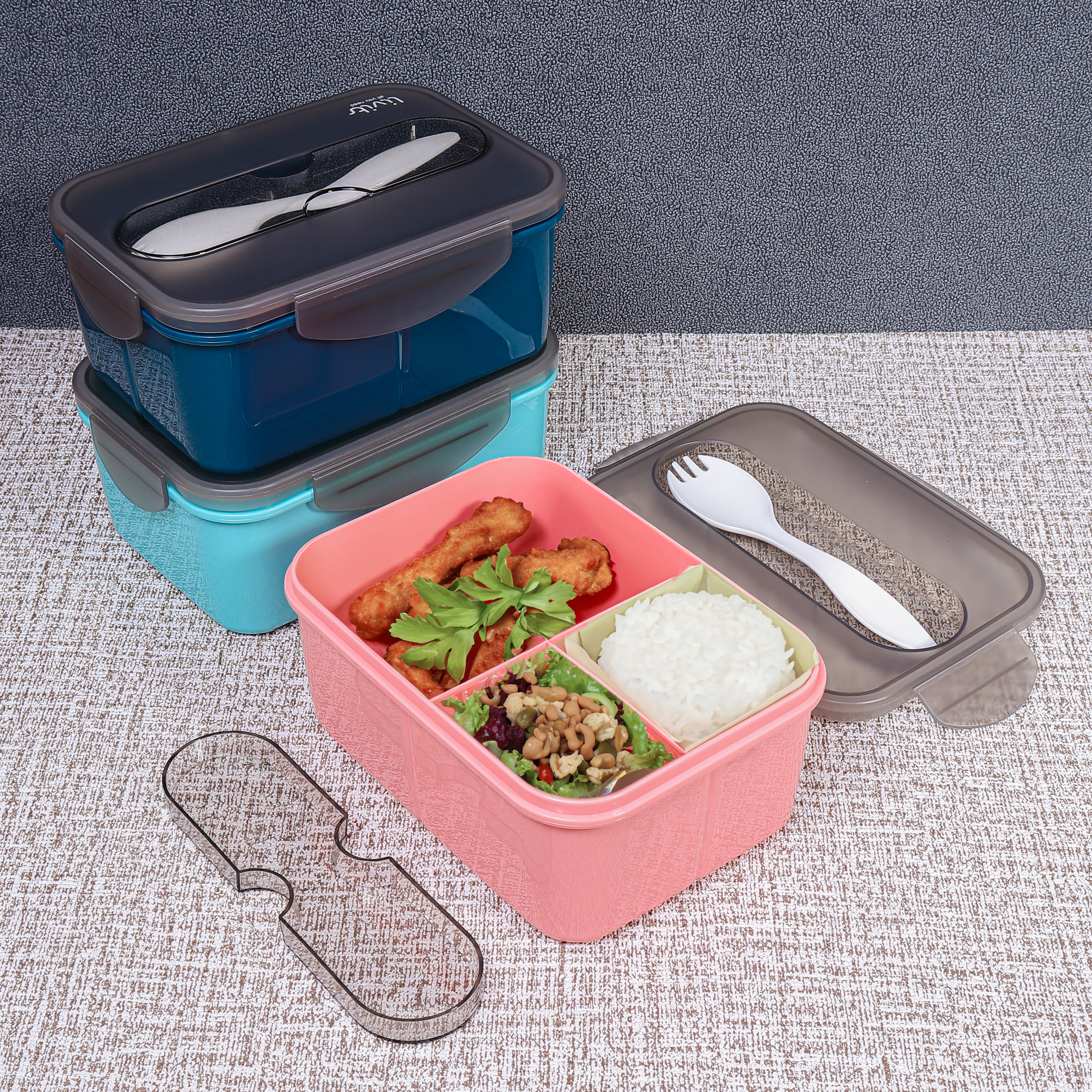 LUNCH BOX LUNCH BOX CAPACITY 900 ML &amp; 1200 ML I TWO-COMPARITED LUNCH BOX FREE CUTLERY