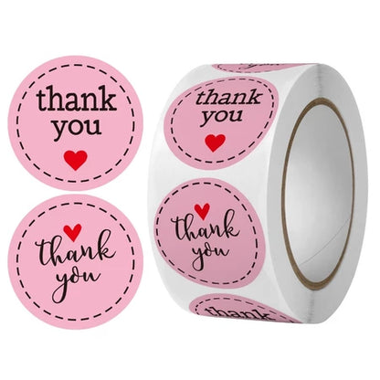 HOPTECH-Thank You Sticker 500 pcs/Color Self Adhesive Seal Label Roll Sticker thank you Large