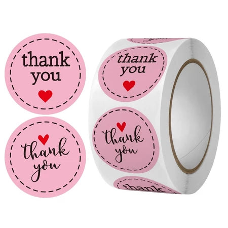 HOPTECH-Thank You Sticker 500 pcs/Color Self Adhesive Seal Label Roll Sticker thank you Large