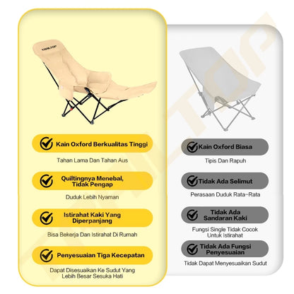 [READY] HOPTECH Folding Beach Chair Footrest Outdoor Portable Relaxing Chair for Picnic &amp; Camping