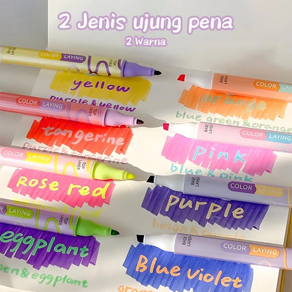 [READY] Hoptech Stabilo Pastel 1 Set 6 PCS 12 Colors Double-Sided Highlighter