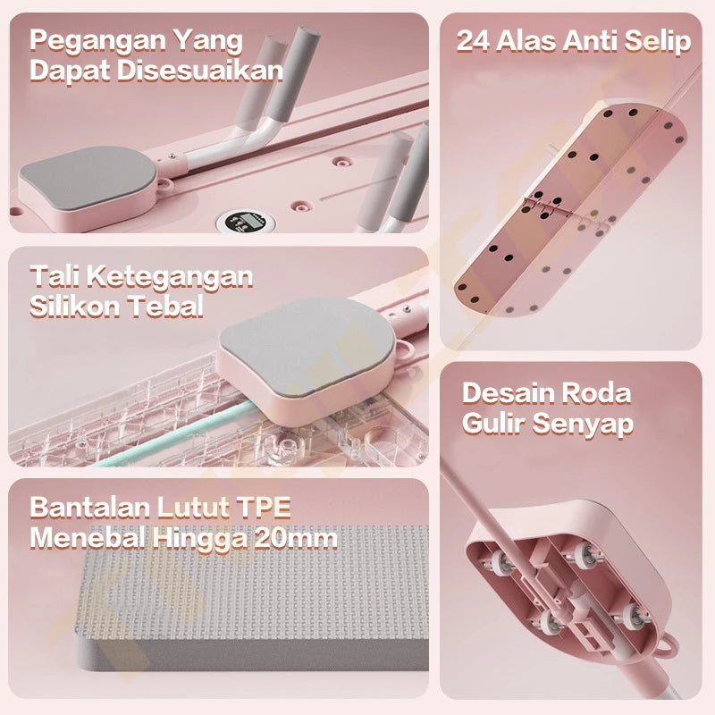 [READY] HOPTECH Papan Perut Latihan Perut Aerobik Pilates Board 5 ln 1 Push Up AB Wheel Roller Alat Sit Up
