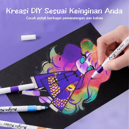 [READY] Hoptech Acrylic Markers Colorful Markers 1 Set DIY Painting Acrylic Markers 48/60/80 Colors