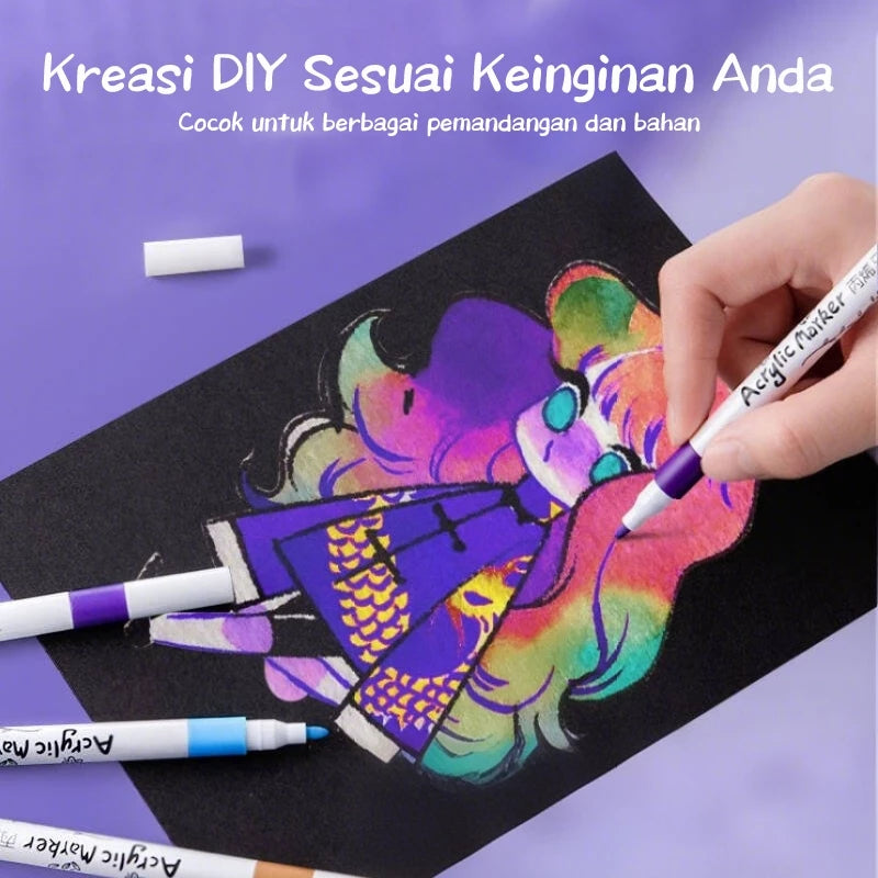 [READY] Hoptech Acrylic Markers Colorful Markers 1 Set DIY Painting Acrylic Markers 48/60/80 Colors