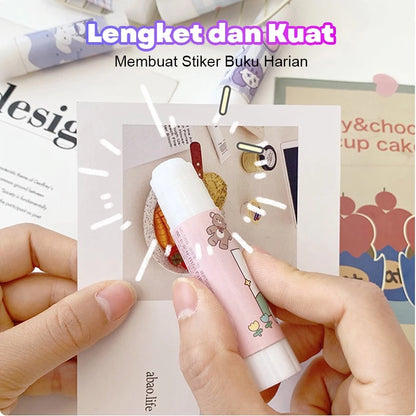 HOPTECH Glue Stick Solid Paper Adhesive Glue Stick Twist Glue Stick School Office Cute Motif