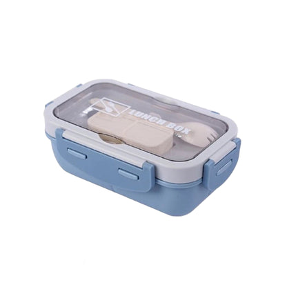 Hoptech - Set Kotak Makan Siang 840ml Desain Kompartemen Lunch Box Microwave Gratis Alat Makan Box Saus