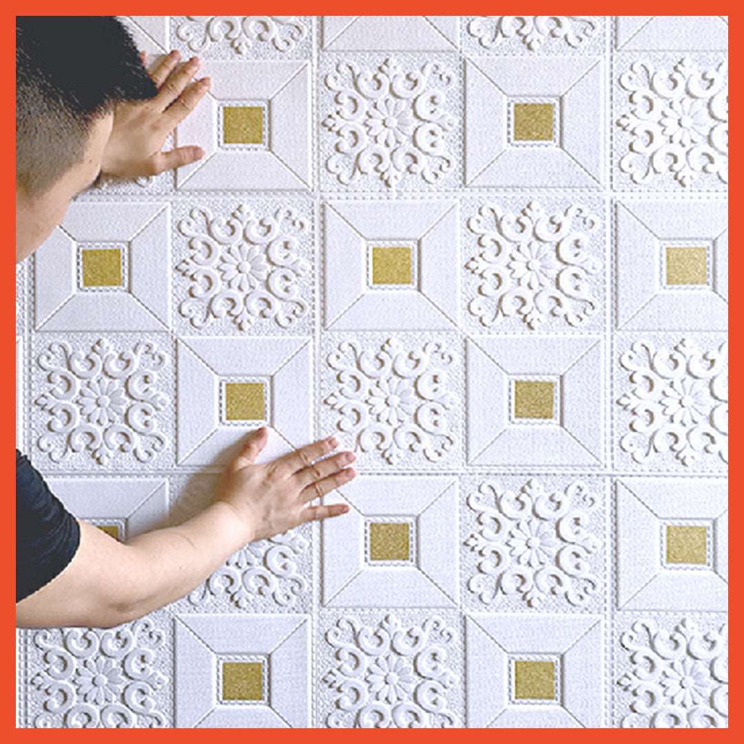 Hoptech - Wallpaper Dinding 3D Foam Motif Bata 70x77cm | Dekorasi Kamar Estetik & Murah