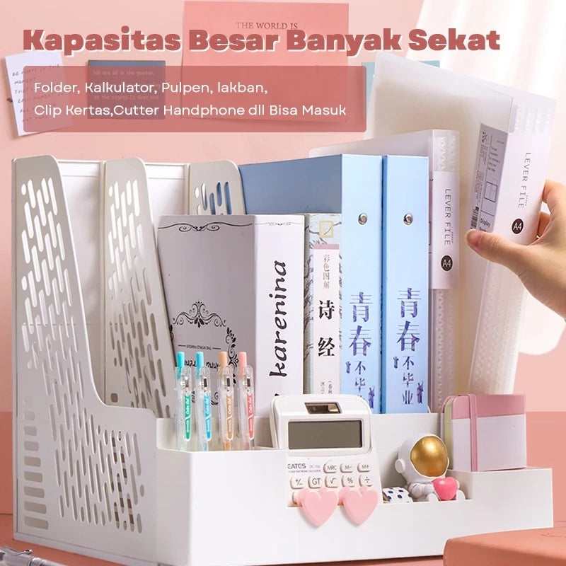 File Organizer Bookshelf with Pen Holder File Box Bookshelf Office File Storage
