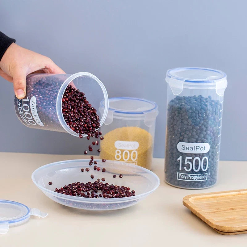 Hoptech - Toples PP Transparan | Tempat Penyimpanan Makanan Ringan & Biskuit | Food Storage Jar