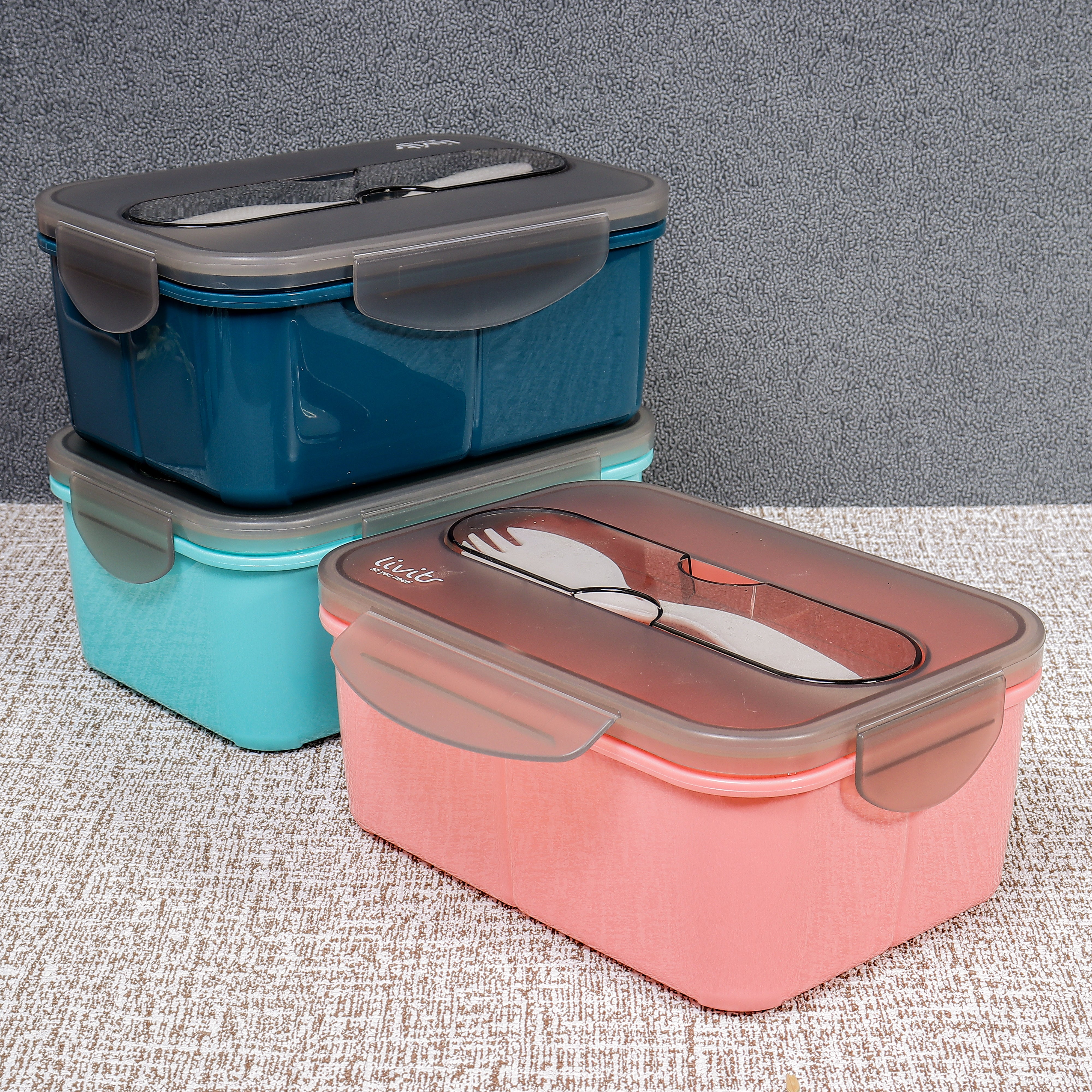 LUNCH BOX LUNCH BOX CAPACITY 900 ML &amp; 1200 ML I TWO-COMPARITED LUNCH BOX FREE CUTLERY