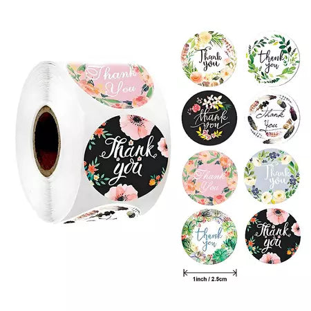 HOPTECH-Thank You Sticker 500 pcs/Color Self Adhesive Seal Label Roll Sticker thank you Large