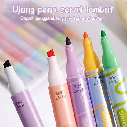 [READY] Hoptech Stabilo Pastel 1 Set 6 PCS 12 Colors Double-Sided Highlighter