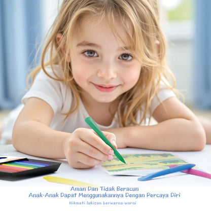 HOPTECH-Crayon Set 12/24 Colors Plastic Crayons Waterproof and Break-resistant, Non-Toxic, Dirt-resistant