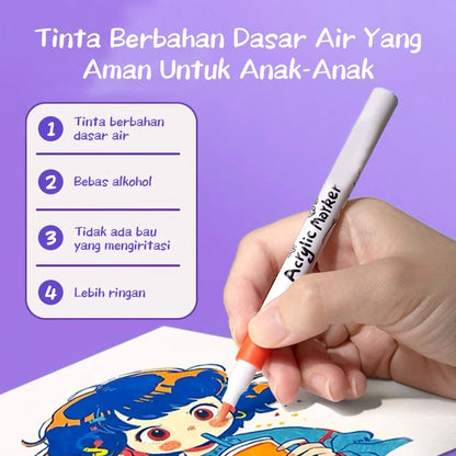[READY] Hoptech Acrylic Markers Colorful Markers 1 Set DIY Painting Acrylic Markers 48/60/80 Colors
