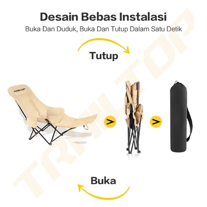 [READY] HOPTECH Folding Beach Chair Footrest Outdoor Portable Relaxing Chair for Picnic &amp; Camping