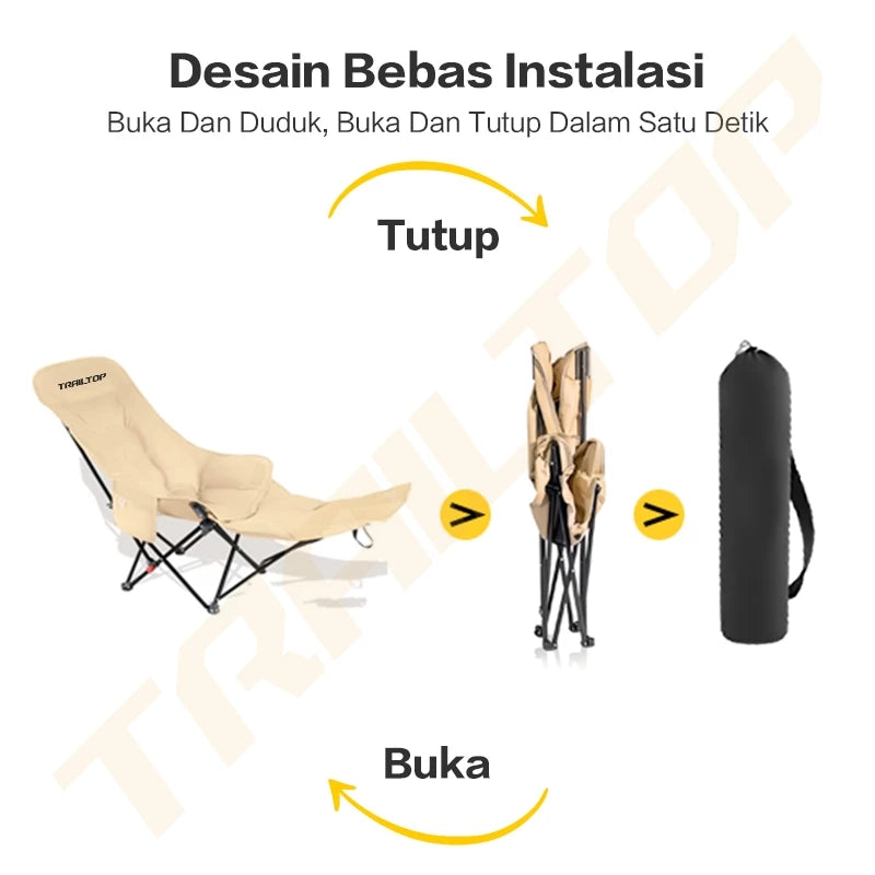 [READY] HOPTECH Folding Beach Chair Footrest Outdoor Portable Relaxing Chair for Picnic &amp; Camping