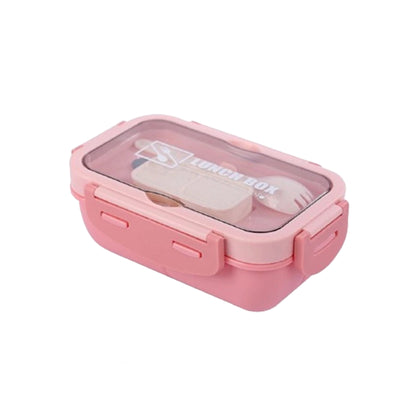 Hoptech - Set Kotak Makan Siang 840ml Desain Kompartemen Lunch Box Microwave Gratis Alat Makan Box Saus