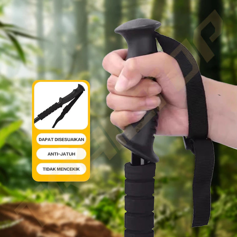 [READY] HOPTECH Trekking Pole Adjustable 65–135cm Folding Mountain Stick for Outdoor Hiking Lightweight