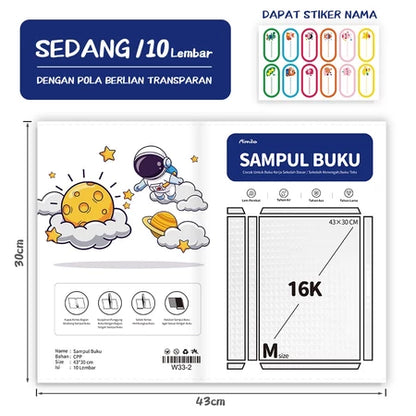 HOPTECH-Waterproof PVC Plastic Book Cover Lks Plastic Cover Protective Film Notebook 10 Sheets