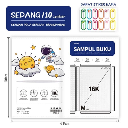 HOPTECH-Waterproof PVC Plastic Book Cover Lks Plastic Cover Protective Film Notebook 10 Sheets