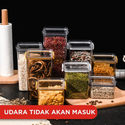 Hoptech - Toples Snack Kedap Udara Bening Kontainer Makanan Cereal Food Storage Jar 1800ml