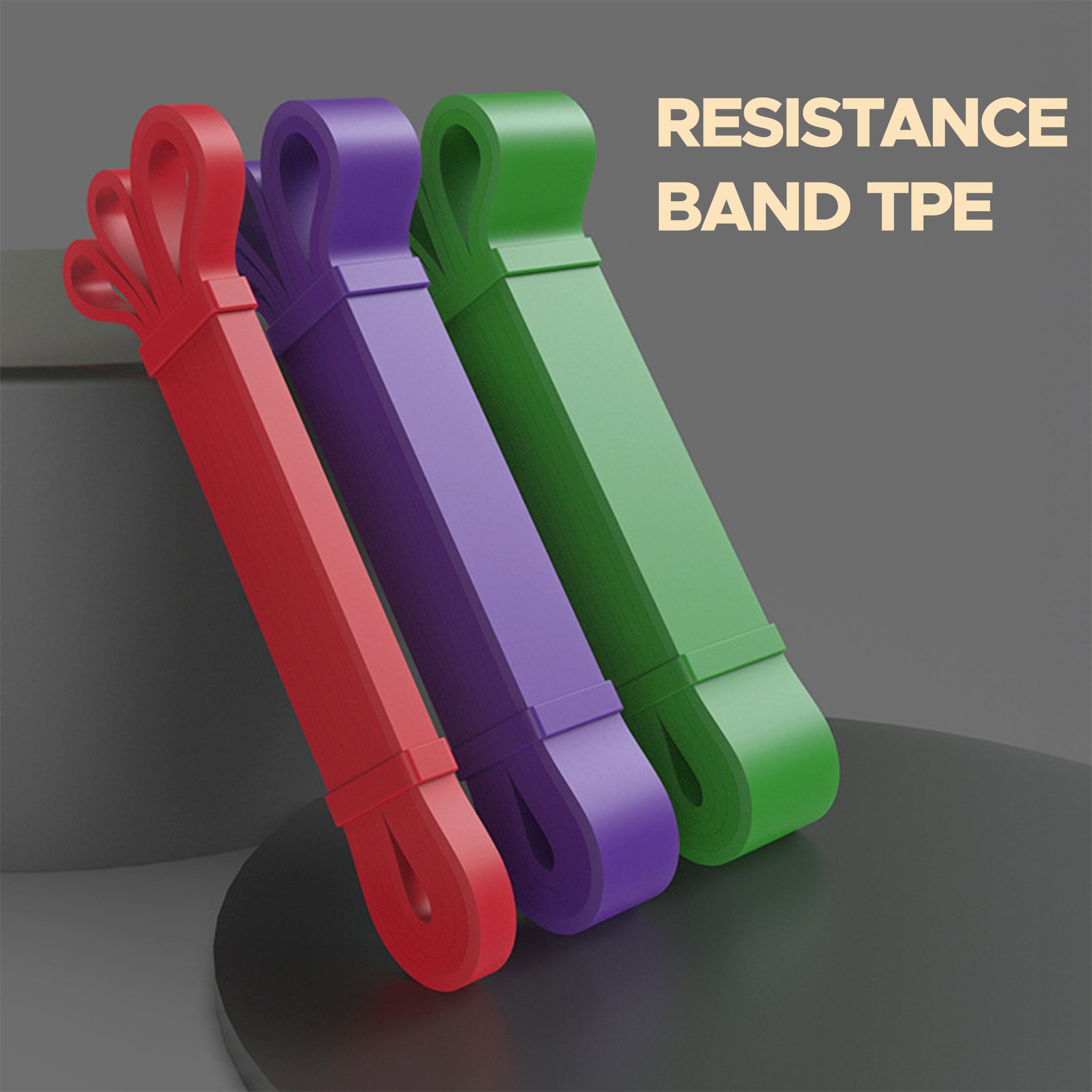 
Resistance band TPE Hoptech set 3 warna (merah, ungu, hijau), cocok untuk latihan fitness, yoga, dan rehabilitasi.