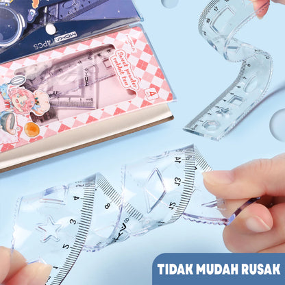 [READY] HOPTECH Cute Ruler 1 Set of 4 Premium Rulers Can Be Bend Without Breaking