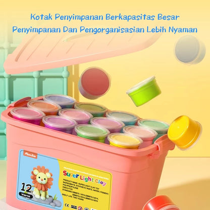 [READY] HOPTECH Clay Toy Gift Box Contains 12 Colorful Clays Educational Toys for Children Children's Gifts