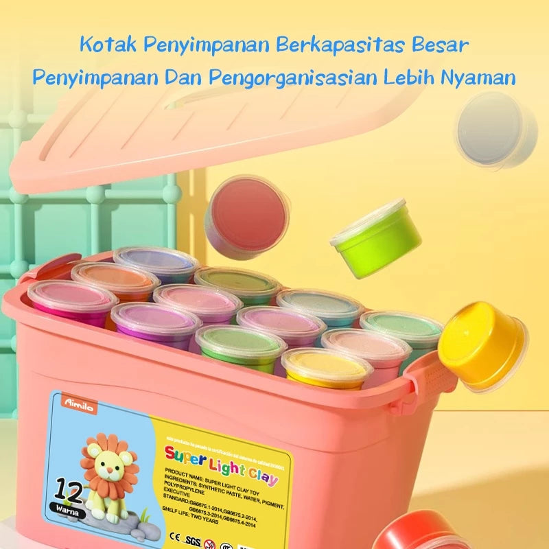 [READY] HOPTECH Clay Toy Gift Box Contains 12 Colorful Clays Educational Toys for Children Children's Gifts