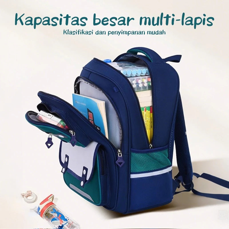 [READY] Hoptech British Style Boys' School Backpack Elementary School Backpack Children's Backpack 
