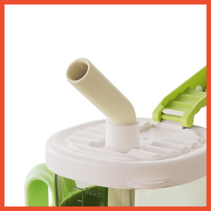 Baby Training Cup 300ml Toddler Drinking Bottle Silicone Straw BPA Free Children's Milk Cup