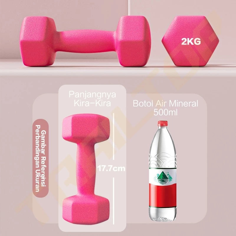 HOPTECH Dumbbell Barbell 2kg Pair Fitness Equipment Home Gym Workout Weight Lifting Sports