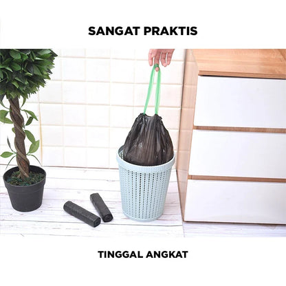 Hoptech - KANTONG PLASTIK SAMPAH DENGAN TALI | KANTONG SAMPAH SERBAGUNA | KANTONG PLASTIK KRESEK