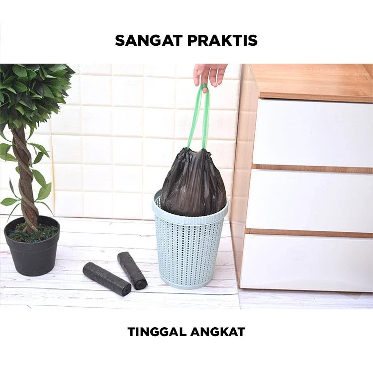 Hoptech - KANTONG PLASTIK SAMPAH DENGAN TALI | KANTONG SAMPAH SERBAGUNA | KANTONG PLASTIK KRESEK